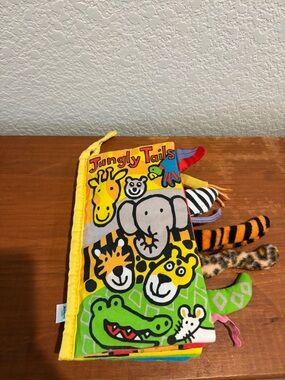 Jellycat Jungly Tails Soft Activity Book - Yellow, Green, Orange, Black